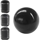 UHANBUT Car Round Ball Gear Shift Knob with 3 Adapters M8 M10 M12, Black | Aluminum Alloy Gear Shift Stick Head for Most Manual Vehicles