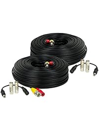 Amcrest 2-Pack 150 Feet Pre-Made All-in-One Siamese BNC Video and Power CCTV Security Camera Cable with Two Female Connectors for 960H & HD-CVI Camera and DVR (SCABLEHD150B-2pack)