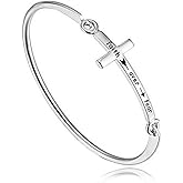 Zuo Bao Christian Bracelet Faith Bracelet Let Your Faith be Bigger Than Your Fear Cross Bracelet Religious Jewelry Gift for Her