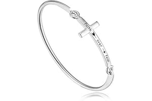 Zuo Bao Christian Bracelet Faith Bracelet Let Your Faith be Bigger Than Your Fear Cross Bracelet Religious Jewelry Gift for Her