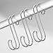 mDesign Metal Wire Over The Rod Hanging Closet Accessory S Hook for Handbags, Belts or Jackets - Snag Free - 8 Pack - Chrome