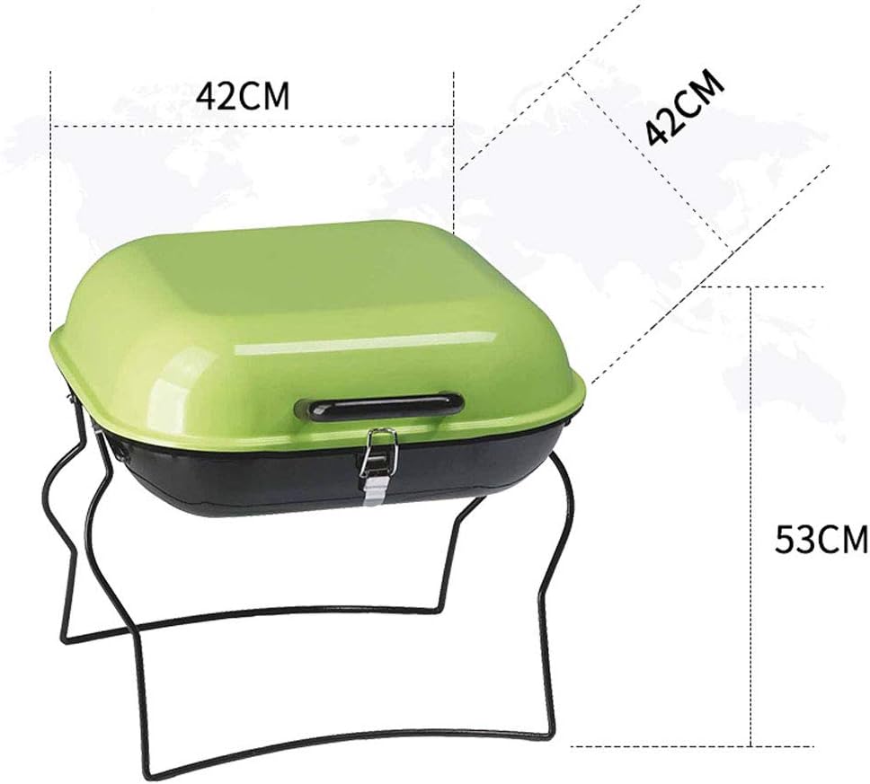 review ZJJ& Barbecue Grill Outdoor Portable Folding Barbecue Oven Mobile Simple Mini BBQ Grill