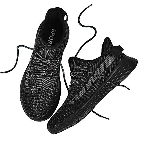 Men's Walking Shoes Casual Sneakers - Athletic Running Non-Slip Lightweight Outdoor Fashion Sneaker MS1936-Black-US10