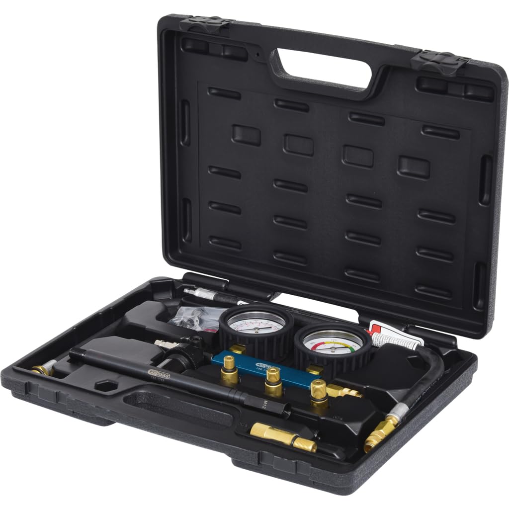 KS Tools 150.1780 Cylinder Leak Detector Pressure Tester Set, 9 pcs
