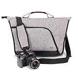 USA Gear Camera Messenger Bag for DSLR SLR with Customizable Dividers, Weather Resistant Bottom, Comfortable Back Support and Adjustable Strap - Compatible with Nikon, Canon, Sony, Pentax and More