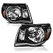 VIPMOTOZ Black Housing OE-Style Headlight Headlamp Assembly For 2005-2011 Toyota Tacoma Pickup Truck, Driver & Passenger Side