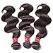 UNice Hair Brazilian Body Wave Virgin Hair 14 16 18 inches 3 Bundles, 100% Unprocessed Brazilian Wavy Human Hair Weave Extensions, Natural Black Color for African Americans Women Total 300g