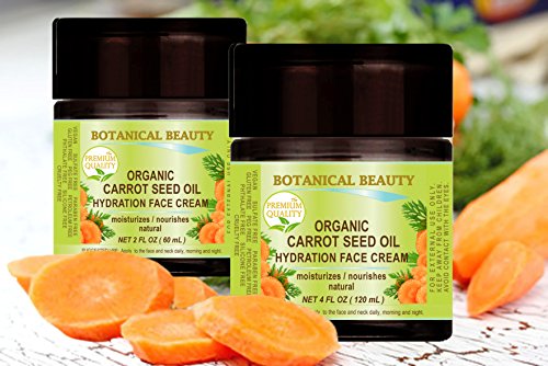 ORGANIC CARROT SEED OIL HYDRATION FACE CREAM. For NORMAL to DRY SKIN. (4 Fl. oz - 120 ml.)