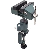findmall 3 Inch Aluminum Universal Swivel Table Vise, 360 Degrees Rotating | Bench Vise for Small Parts, in Jewelry Hobby Model Making Electronics
