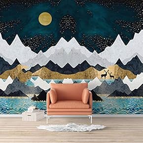 Wall Mural Nordic Style Nature Landscape Removable Wallpaper Wall Sticker for Bedroom Living Room - 66x96 inches