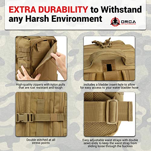 Orca Tactical Military Backpack Large Military Grade Backpack Army