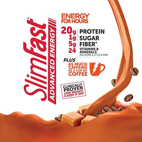 SlimFast Advanced Energy High Protein Meal Replacement Shake, Caramel