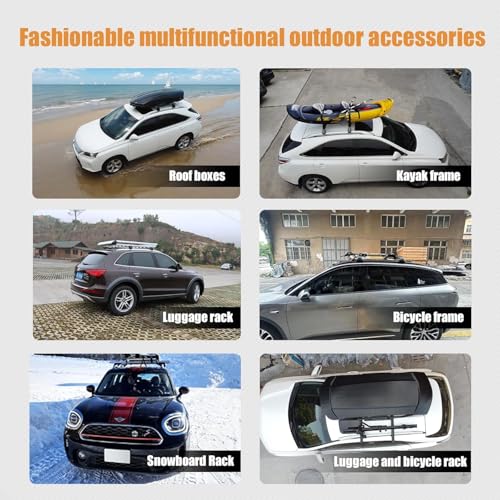 GOGOBAO Car Roof Rack Cross Bars 135cm, Universal Adjustable Aluminum Roof Rails with 220lbs Load Capacity, Fits Most Vehicles with Existing Raised Side Rails with Gap (Fit With Raised Rails Car)