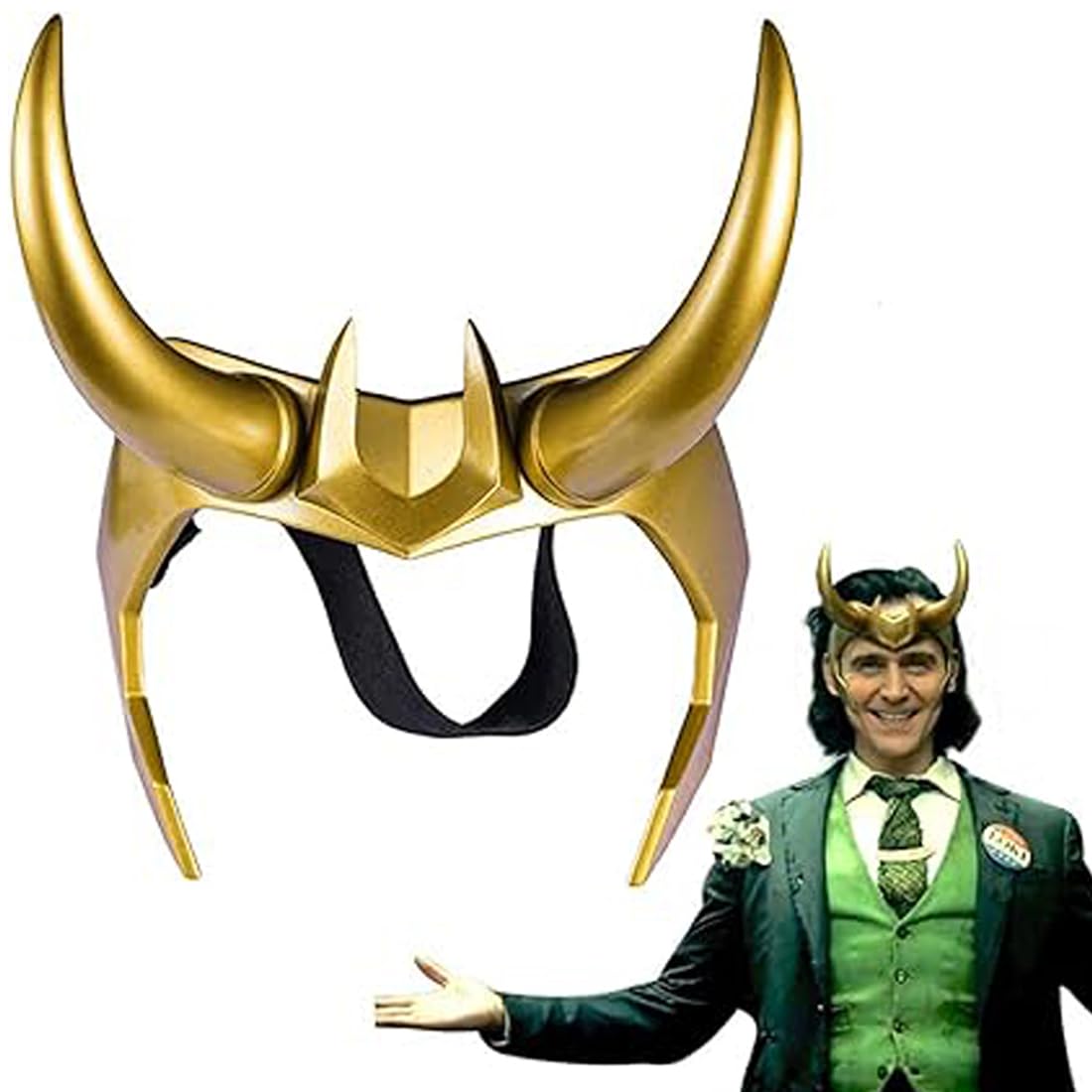 Loki Helmet Horns Cosplay TV Loki Series Movie Thor Ragnarok Loki Crown Mask Cosplay Halloween Costume Accessory