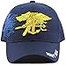 THE HAT DEPOT Navy Embroidered Military Baseball Cap Hat (Navy Seal)