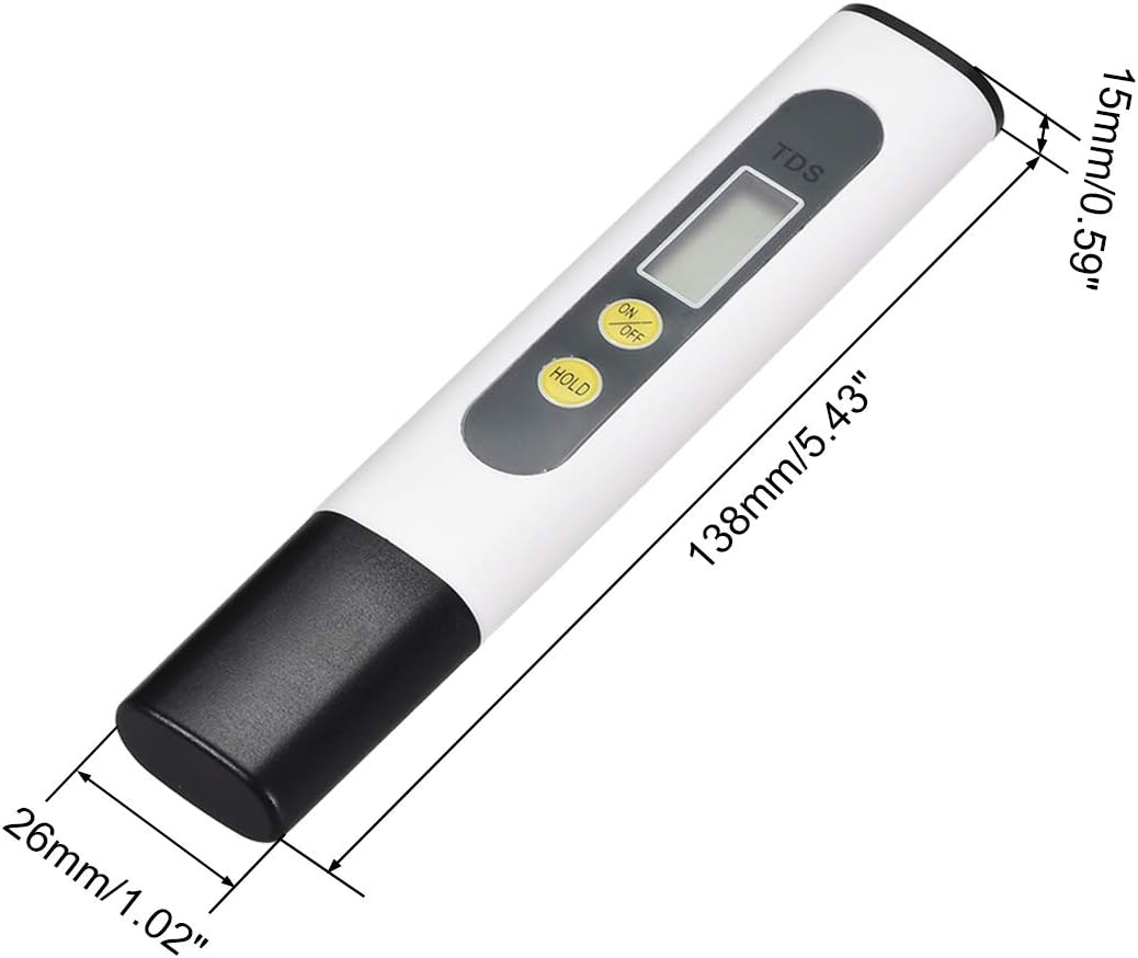 sourcing map TDS Meter 2 PPM Conductivity Meter Digital Tester for Water Aquarium Pool, White, TDS Meter 2/1 Pack - Image 5