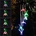 LED Solar Hummingbird Wind Chime Light,Outdoor Waterproof Multi-Color Solar Powered Mobile Wind Spinner String Light for Home Party Night Garden Decoration
