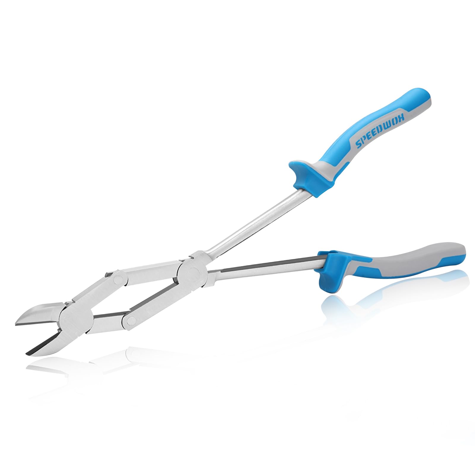 SPEEDWOX 13-Inch Long Reach Double Joint Side Cutter XL Dual Pivot Wire Cutting Pliers Deep Reach Compound Action Diagonal Cutters Extra Long Engineer Pliers