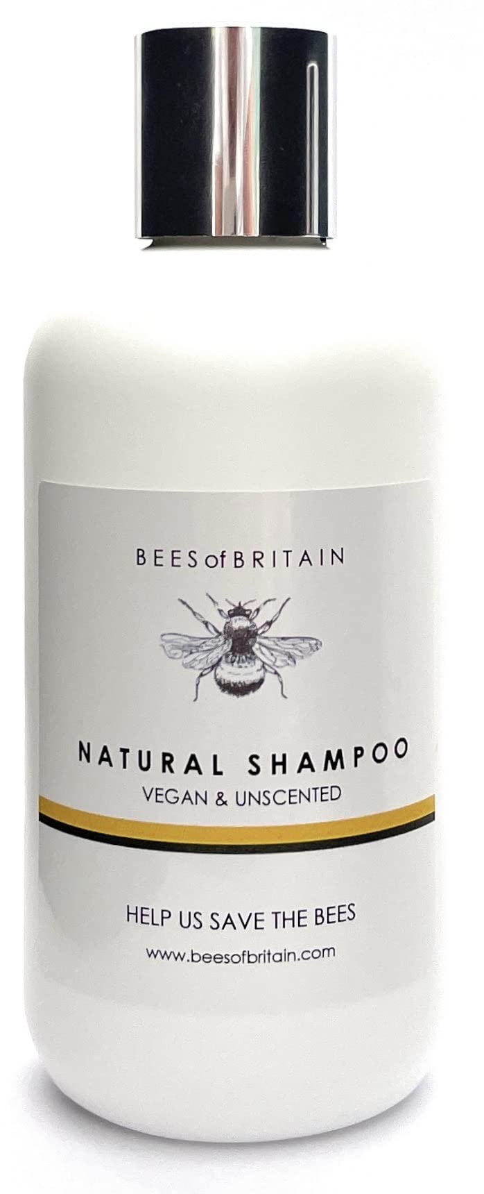 BEES of BRITAIN Unscented Gentle Shampoo – Fragrance-Free & pH 5.5 Balanced – 99% Natural Origin – CG Friendly & Ultra-Sensitive – Hypoallergenic Botanical Hair Wash – Vegan – UK Made – 250ml