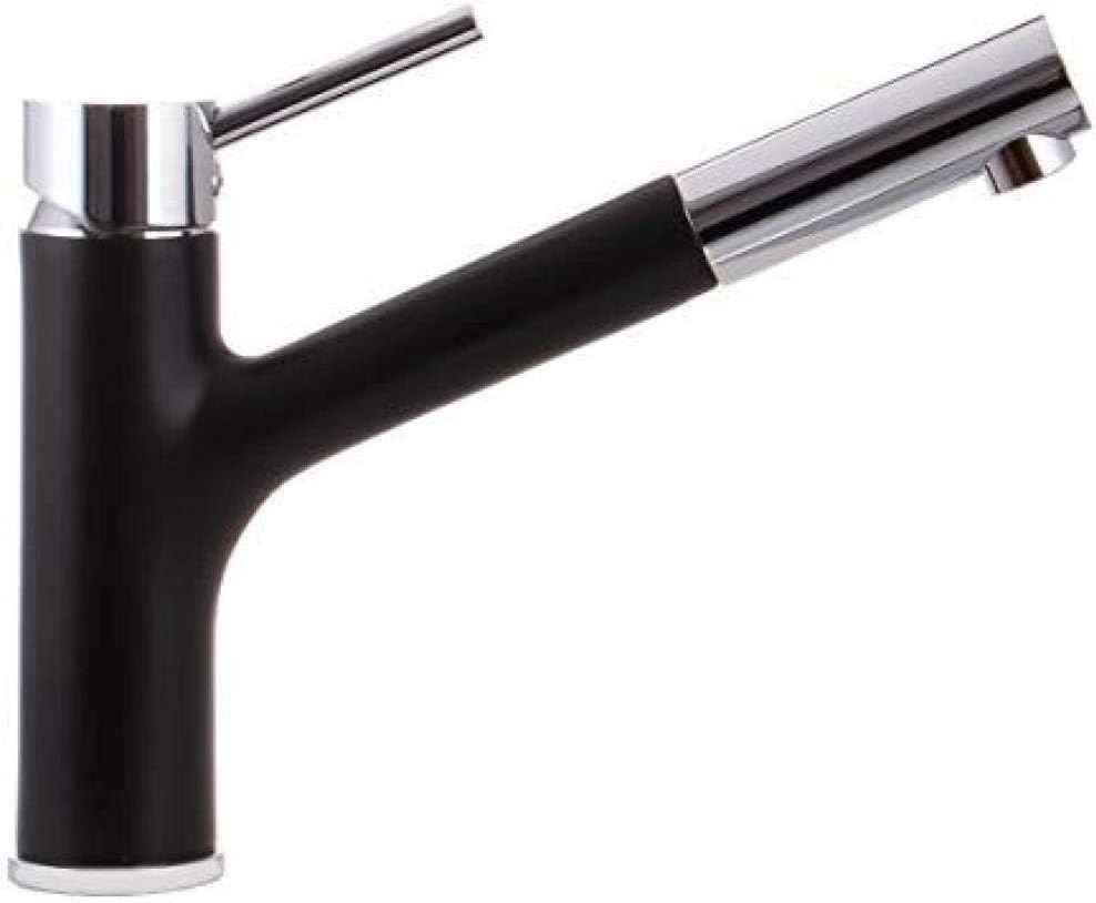 Schwarz/Chrom Niederdruck Küche Armatur herausziehbar Geschirrbrause Küchenarmatur ...