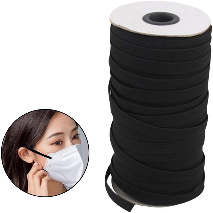 Toysgamer 1 Rolls 100m Woven Elastic Band for Crafts - Elastic Bands for Face M-Ask Elastic Cord for Crafts Elastic Rope