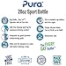 Pura Big Mouth Insulated Stainless Steel - Sport Water Bottle w/Silicone Sleeve for Warm & Cold Drinks, Plastic-Free, MadeSafe Certified, Medical-Grade Silicone for Kids & Adults – Aqua Swirl, 28oz