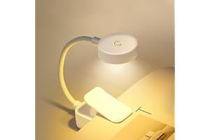 Clip On Reading Light Eye Caring 3 Color-Temperatures Rotate Gooseneck Arm for Reading Craft Drawing Working