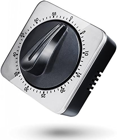 WitHome Stainless Steel Personal Kitchen Timers, Models Display 0-60Min Back Softer Mellow Can Paste Anywhere, Alarm Mechanical Drive Count-down Magnet Timer