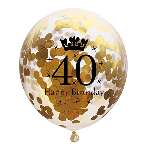 Jaxinty-40th-Birthday-Decorations-25pcs-Clear-Balloons-with-Gold-Confetti-Filled-Printed-40-Latex-Balloon-for-Happy-Thirty-Year-Old-Theme-Bday-Party-Supplies-40th-Confetti