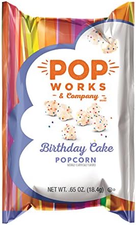 Pop Works & Company Popcorn, Birthday Cake, .65 oz, ( Pack of 25)