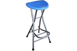 XIZUNRU Folding Stool,Portable Collapsible Bar Stool with Built-in Handle & Steel Frame, 28 Inch Foldable Lightweight Round M