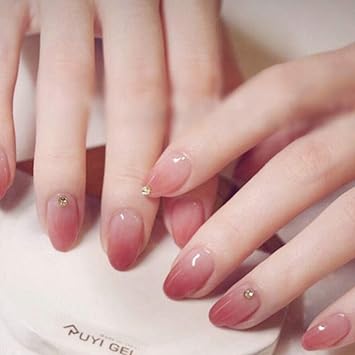 Sethexy Glossy False Nails Chic Rose Dégradé Court