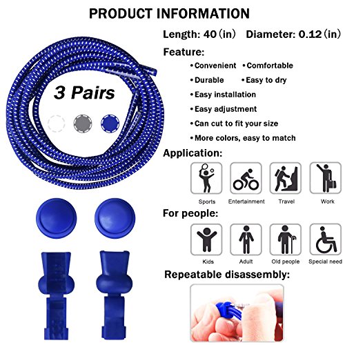 image for Neo-wows Elastic No Tie reflective Shoelaces for Kids and Adults, Best