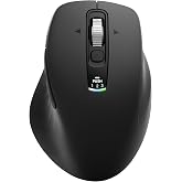 Wireless Bluetooth Mouse, Multi-Device Ergonomic Mouse with 5 Programmable Buttons, 4-Way Metal Scroll Wheel,4800 DPI Adjustable, 18-Month Battery Life, Silent Click, for Laptop, PC, Mac - Black