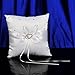 Remedios 2 Heart Rhinestones Ivory Satin Flower Girl Basket and Ring Pillow Set