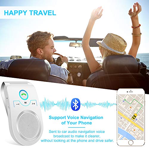 Upgraded 2019 Bluetooth Speaker for Car, Handsfree Car Kits with Enhanced HD Sound, Wireless in-car Speakerphone for Hands Free Calling | Siri & Google Assistant | 3W Speaker | GPS | Music Streaming - Thumbnail 3