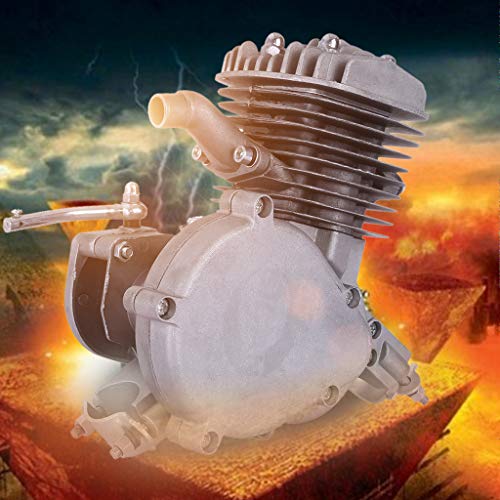 50/66/80cc Bicycle Engine Only, 2 Stroke Engine Motor Kit for Bicycle, Pocket Bike, Mini Dirt Bikes Atvs (Silver) - Thumbnail 3