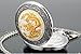 AMPM24 Men's Ladies Yellow Dragon Dangle Pendant Quartz Pocket Watch Gift Box with Chain WPK041