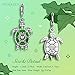 NINAQUEEN Turtle 925 Sterling Silver Green Dangle Pandöra Charms Pendant Charm Fit European Pandöra Bracelets Necklace Birthday for Her Teen Girls Kids Women Wife Daughter Sisters