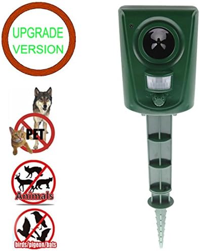 DAMAIJIA [Upgrade] animal Repeller Ultrasonic Repellent Outdoor Electronic Pest Control with Motion Sensor For Repelling Raccoon Dogs Cats Chipmunk Deer Rabbits Birds.Nontoxic