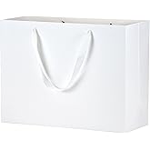 HUAPRINT White Paper Bags - Large Gift Bags with Handles 16x6x12in, 20 Per Pack - Kraft, Retail, Party, Merchandise and Wedding Occasion