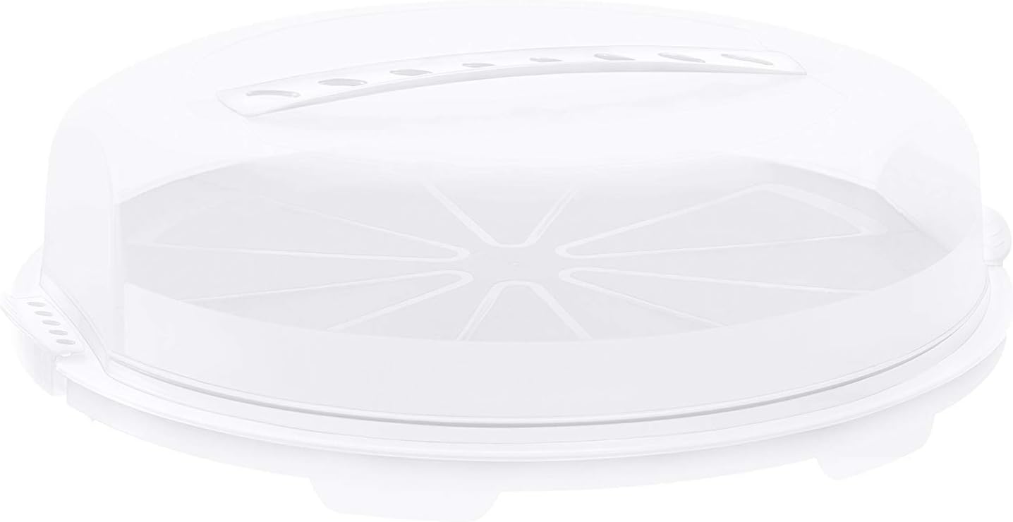 Rotho Fresh flache Tortenglocke, Kunststoff (PP) BPA-frei, weiss/transparent, (35,5 x 34,5 x 11,6 cm)