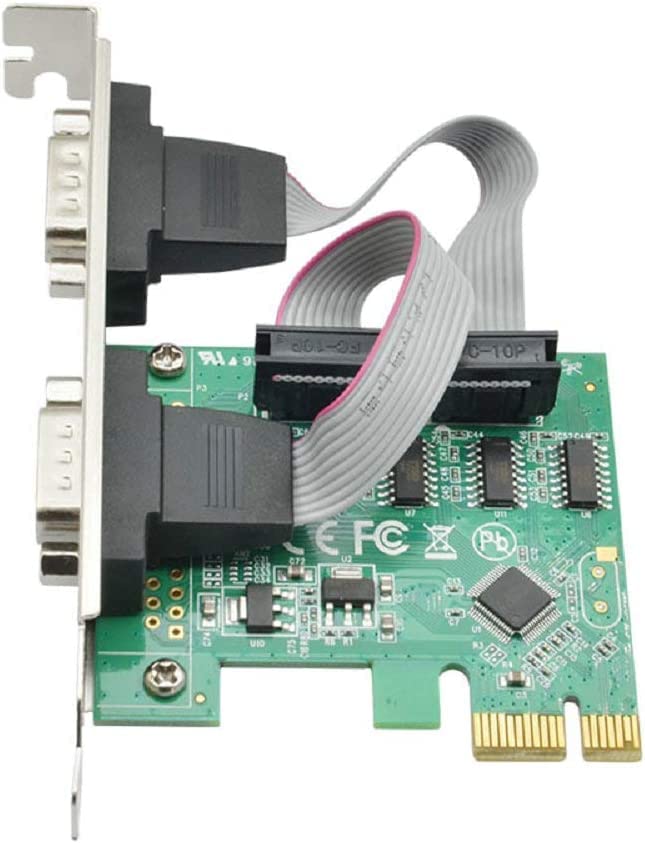Multibao PCI-Express 2 ports Serial Card, Dual Port Serial RS-232 DB9 COM Card for Desktop PC