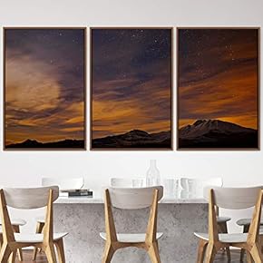signwin 3 Piece Framed Canvas Wall Art Mountain...