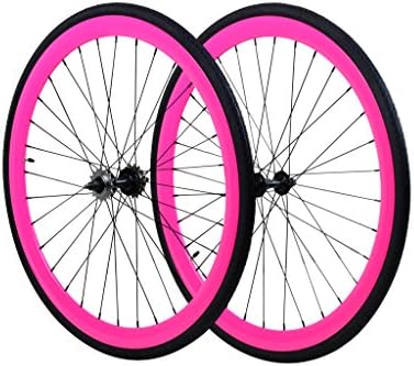 Wheel Set, Front and Fixed Gear Flip-Flop Rear Wheels 40mm Includes Tires and Inner Tubes