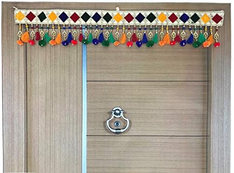 Tuski Creation's Crystal Handmade Toran for Door Hanging Bandhanwar Toran (92 cm x 2 cm x 20 cm) (3 Ft, 36" Inch.)