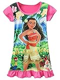 AOVCLKID Moana Comfy Loose Fit Pajamas Girls Printed Princess Dress (100/2-3Y, Rose 2)