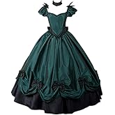 HS-LK Women's Southern Belle Costumes Rococo Ball Gown Gothic Victorian Costume Dress (A Green, 3XL)
