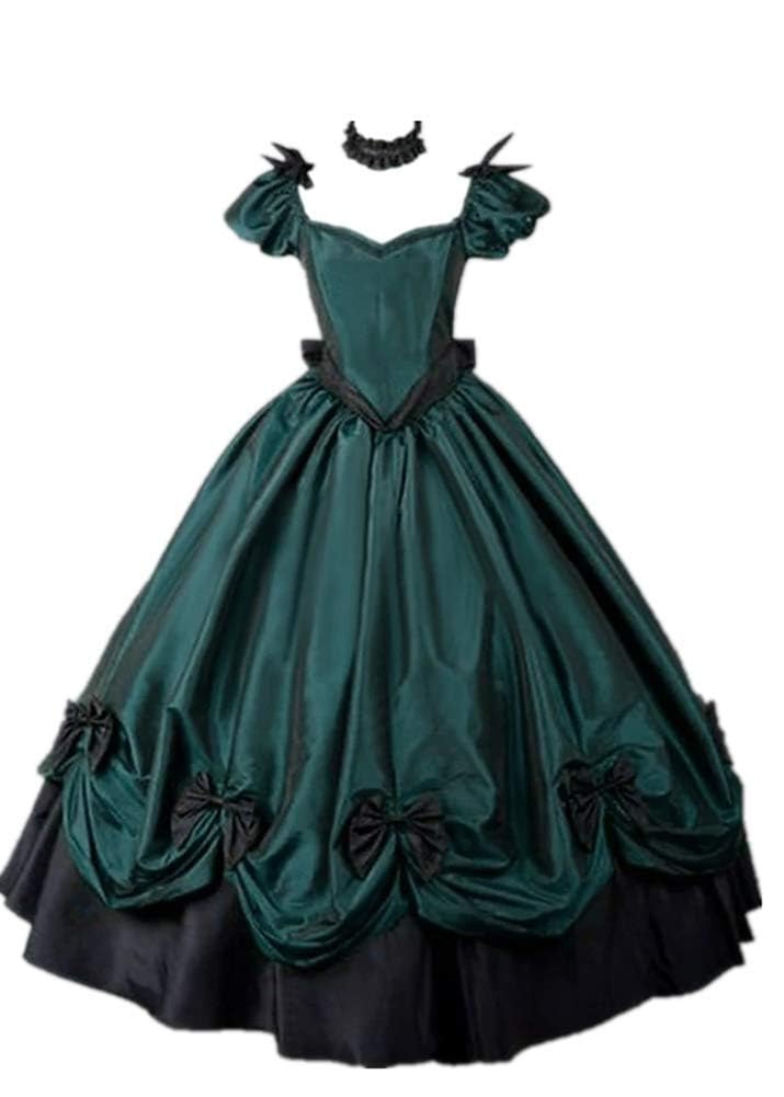 Photo 1 of (used)(missing pieces) HS-LK Women's Southern Belle Costumes Rococo Ball Gown Gothic Victorian Costume Dress (A Green, S)