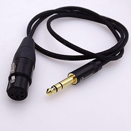 1M nylon sleeve 4 cores copper wires 1/4 6.35mm male to 4-pin xlr female balanced adapter audio cable headphone extension cord